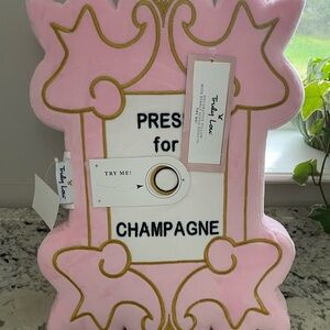 Pink Champagne Button Pillow